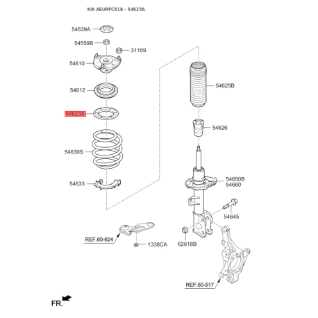 Опора стойки амортизатора (ремкомплект) верхняя 54623-C5000 Mobis - 54623C5000 - схема с каталога 54623A, AEURPC618 54623C5000