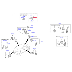 Ключ (вставка) двери в брелок 81996-1S001 Mobis