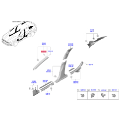 Пистон (клипса) бампера и обивки салона квадратная 85815-C1100 Mobis