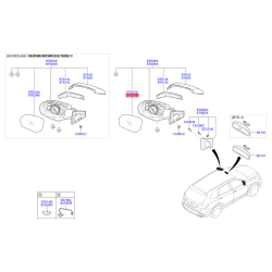Дзеркальний елемент зовнішнього дзеркала задній правий 87621-B8020 Mobis