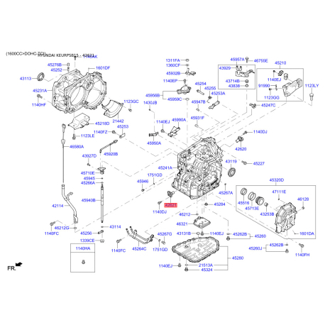 Датчик частоты вращения, автоматическая коробка передач 42622-02100 Mobis - 4262202100 - схема с каталога 42621, KEURPSB15 4262202100