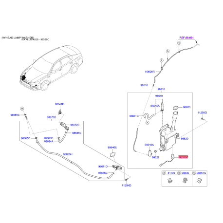 Датчик, уровень жидкости в омывателе 98520-D4000 Mobis - 98520D4000 - схема с каталога 98520C, KEURPA818 98520D4000