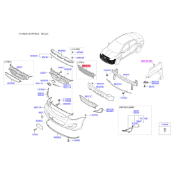 Решетка радиатора 86561-1R700 Mobis