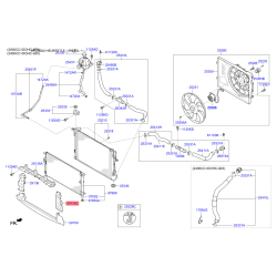 Облицовка / защитная накладка, облицовка радиатора левая 29136-D7550 Mobis