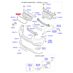 Решетка вентилятора, буфер 86561-2B700 Mobis