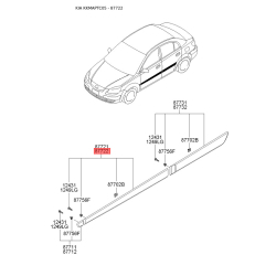 Молдинг порога, бампера і крила правий 87722-1G010 Mobis