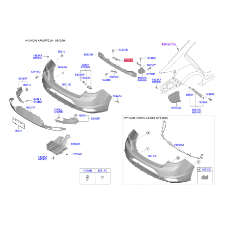 Антена 95420-F2200 Mobis - 95420F2200 - схема з каталогу 95420H, KRUSPF219 95420F2200