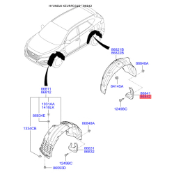 Бризговик задній правий 86842-D3000 Mobis