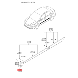 Молдинг порога, бампера і крила лівий 87711-1G010 Mobis
