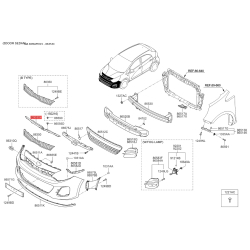 Решетка радиатора верхняя 86353-1W200 Mobis