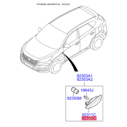 Корпус, фонарь указателя поворота правый 92312-1R000 Mobis