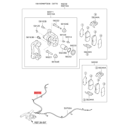 Трос стоянкової гальмівної системи правий 59770-1M300 Mobis