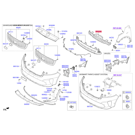 Абсорбер (піна, амортизатор) бампера 86520-C5500 Mobis - 86520C5500 - схема з каталогу 86520B, KRUSPC518 86520C5500