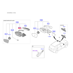 Повторювач поворотів на дзеркалі правий 87614-A4000 Mobis