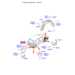 Обшивка (підкрилок), колісна ніша права 86822-1C500 Mobis