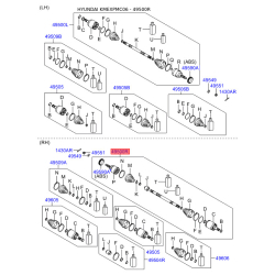 Шарнірний комплект приводного вала правий 49500-1E051 Mobis