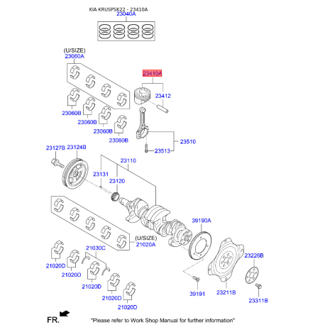 Поршень 23041-2B921 Mobis - 230412B921 - схема з каталогу 23410A, KRUSPSK22 230412B921