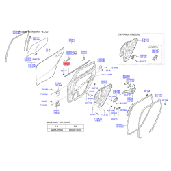 Уплотнитель (прокладка), боковое стекло правый 83220-2L200 Mobis