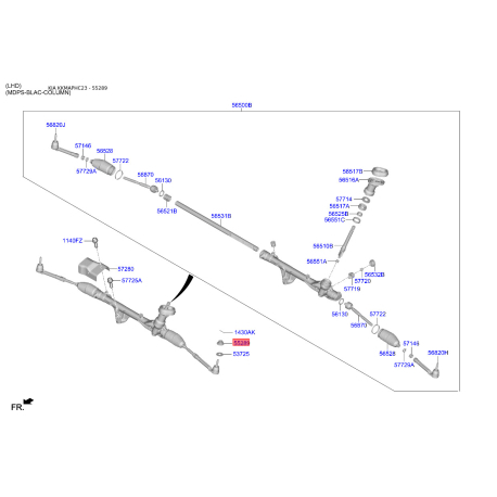 Гайка важеля 55259-2M000 Mobis - 552592M000 - схема з каталогу 55289, KKMAPHC23 552592M000