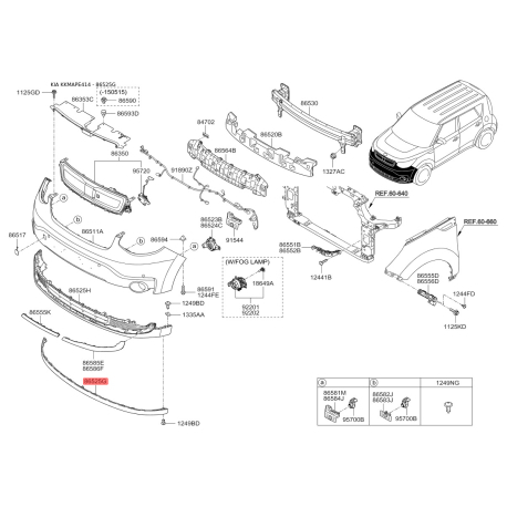 Спойлер 86525-E4000 Mobis - 86525E4000 - схема с каталога 86525G, KKMAPE414 86525E4000