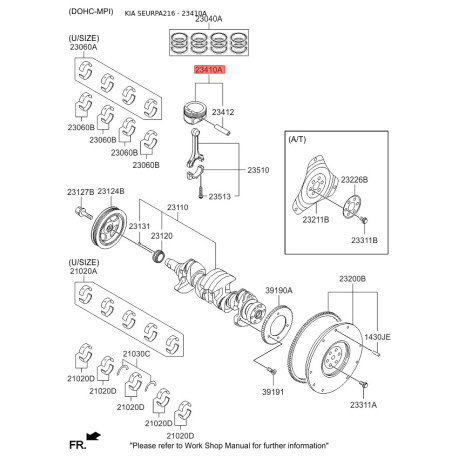 Поршень 23041-03AB1 Mobis - 2304103AB1 - схема з каталогу 23410A, SEURPA216 2304103AB1