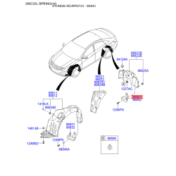 Бризговик задній лівий 86841-3S000 Mobis