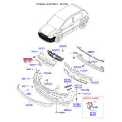 Кронштейн, буфер левый 86363-1C310 Mobis