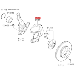 Защита (пыльник, щит) поворотного кулака левая 51755-1R000 Mobis