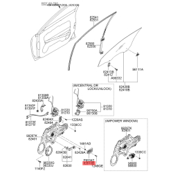 Ручка дверей, внутрішнє обладнання ліва 82610-2F020 Mobis