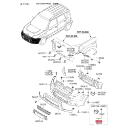 Фара противотуманная левая 92201-2K000 Mobis