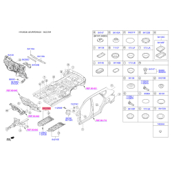Шумоизоляция (виброизоляция) пола кузова правая 84225-2W000 Mobis