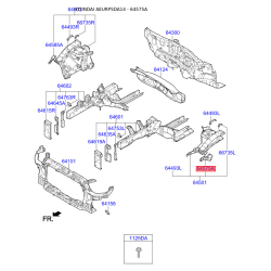 Кронштейн, облицовка радиатора левый 64577-3X010 Mobis