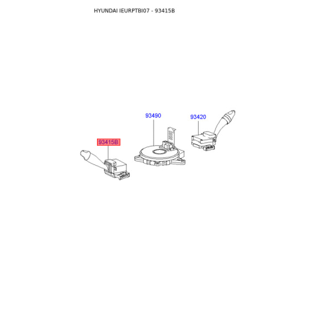 Перемикальне реле, дальнє світло-ближнє світло 93410-1C200 Mobis - 934101C200 - схема з каталогу 93415B, IEURPTBI07 934101C200
