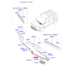 Привід склоочисника, система очищення вікон 98120-B2000 Mobis