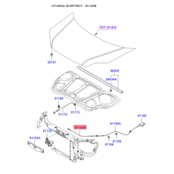 Тросик замка капота 81190-1C100 Mobis