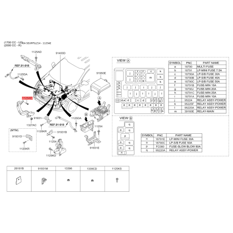 Болт ЕБУ 11253-06167B Mobis - 1125306167B - схема з каталогу 1125AE, SEURPSLZ14 1125306167B