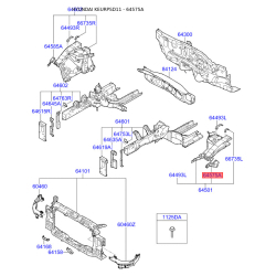 Кронштейн, облицювання радіатора лівий 64577-3X000 Mobis