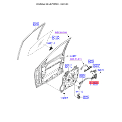 Електропривід замка двері лівий 81310-2B020 Mobis