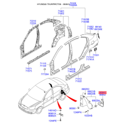 Брызговик задний левый 86841-1E000 Mobis
