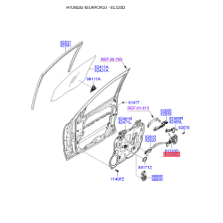 Замок дверей правий 81320-2B030 Mobis