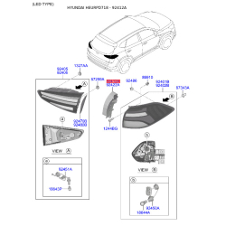 Кріплення ліхтар задній ліве 92411-D7500 Mobis