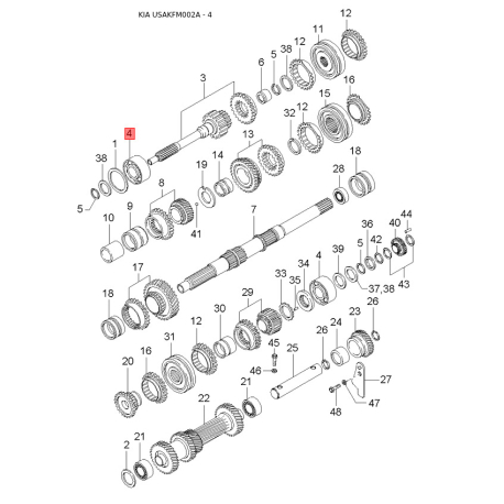 Клиновой ремень 0K552-15909 Mobis - 0K55215909 - схема с каталога 4, USAKFM002A 0K55215909