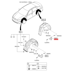 Бризговик задній правий 86842-D4000 Mobis