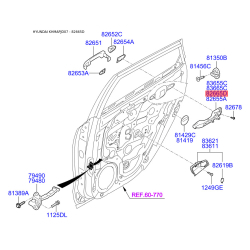 Ручка дверей права 82665-2H001 Mobis