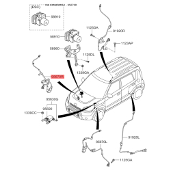 Датчик частоти обертання колеса (ABS) передній правий 95671-2K000 Mobis