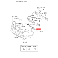 Кронштейн, буфер левый 86613-2T000 Mobis