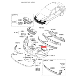 Пистон (клипса) бампера и рычага левый 86591-1G000 Mobis