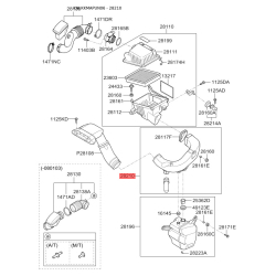 Рукав воздухозаборника, воздушный фильтр 28210-1D100 Mobis