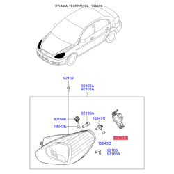Крышка фары 92192-1E000 Mobis