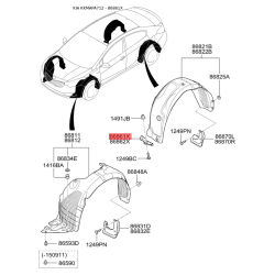 Крепления подкрылка и брызговика левое 86861-A7000 Mobis